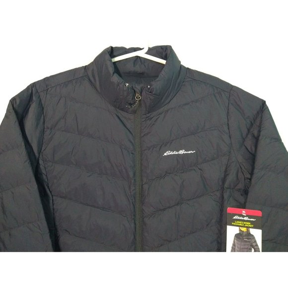 Eddie Bauer Womens Down Packable Lightweight Black Jacket Puffer Coat EB650 XL - Picture 3 of 9